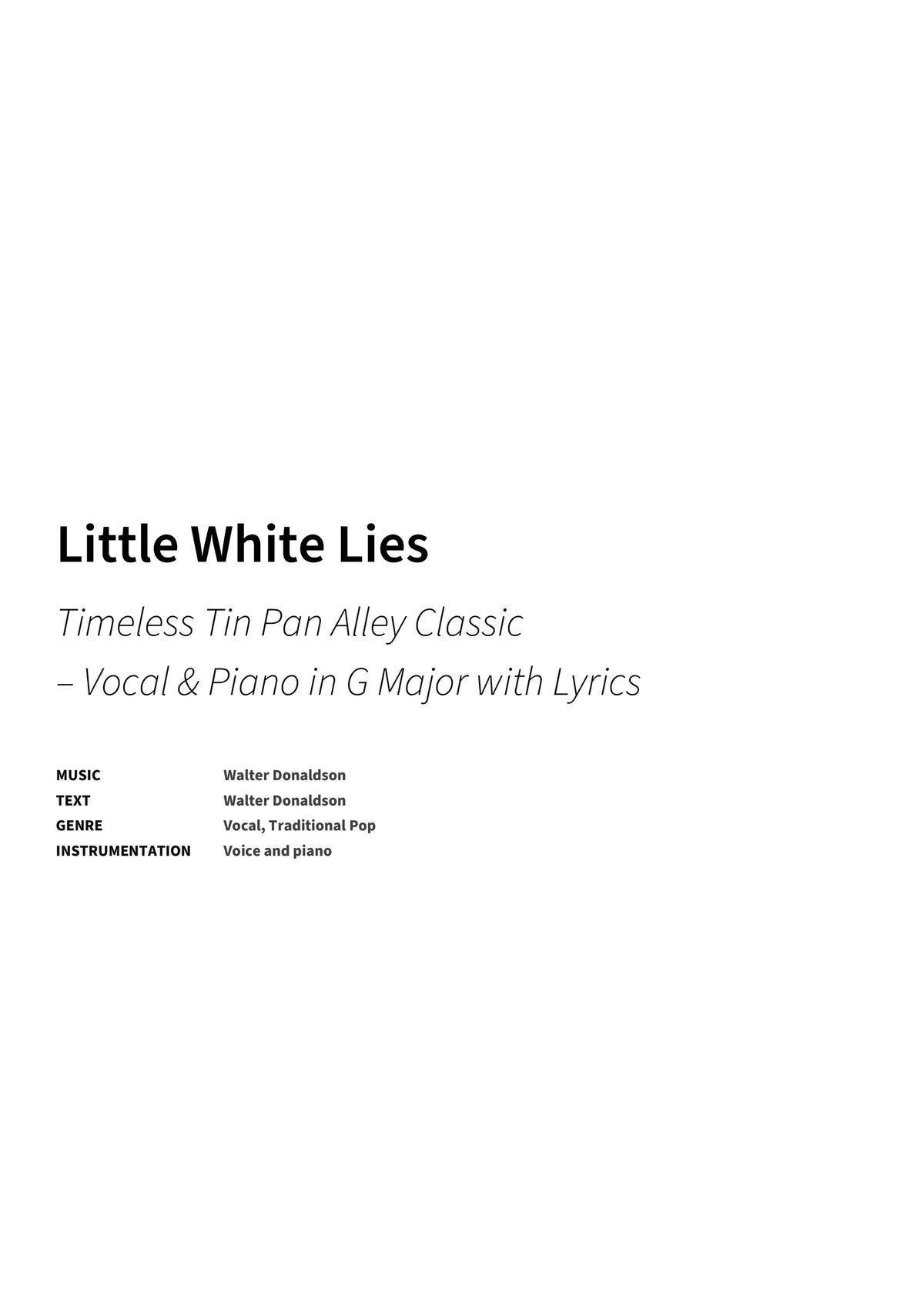 Little White Lies - Title Page