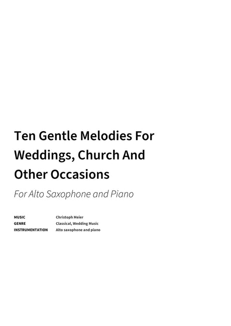 Ten Gentle Melodies For Weddings, Church And Other Occasions - Title Page