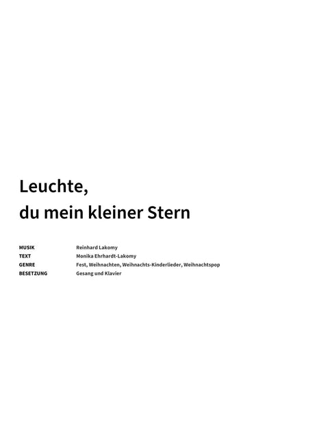 Leuchte, du mein kleiner Stern - Title Page
