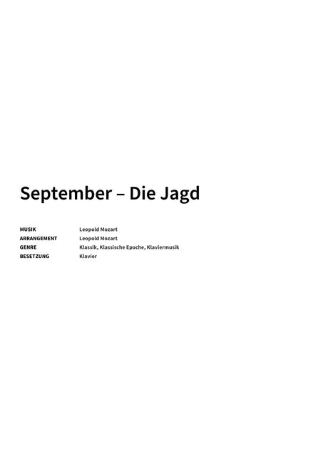September – Die Jagd - Title Page