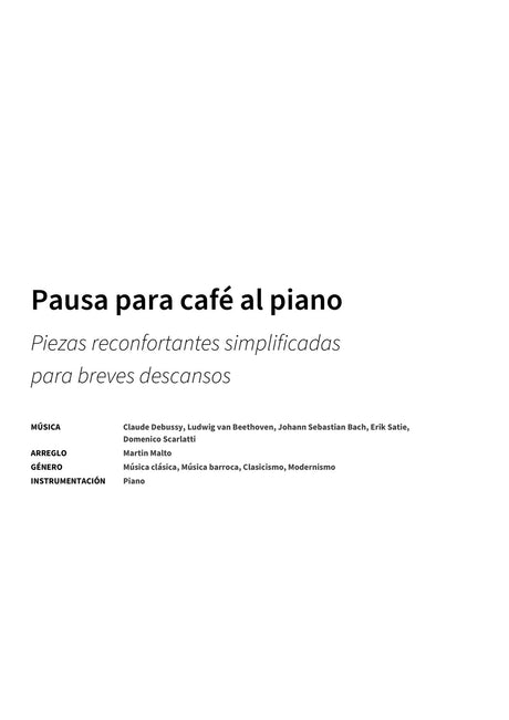 Pausa para café al piano - Title Page