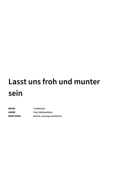 Lasst uns froh und munter sein - Title Page