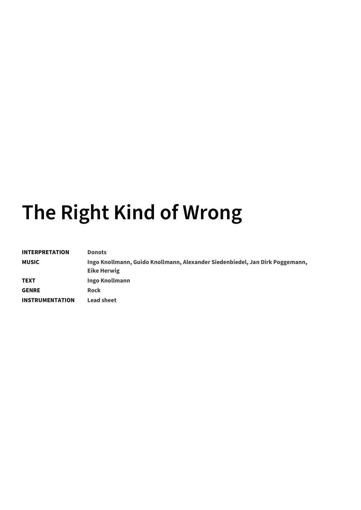 The Right Kind of Wrong - Title Page