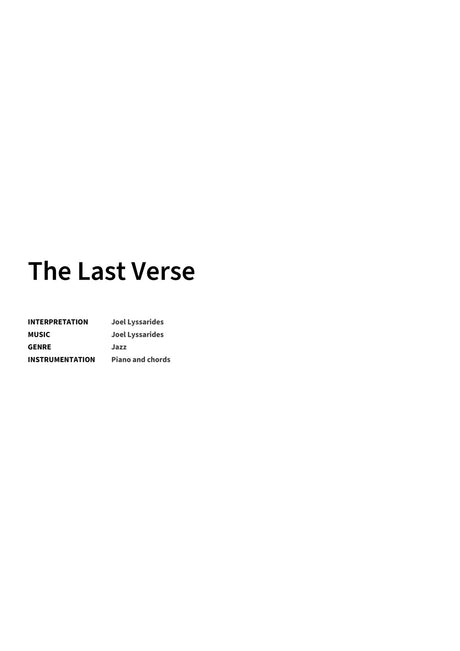 The Last Verse - Title Page