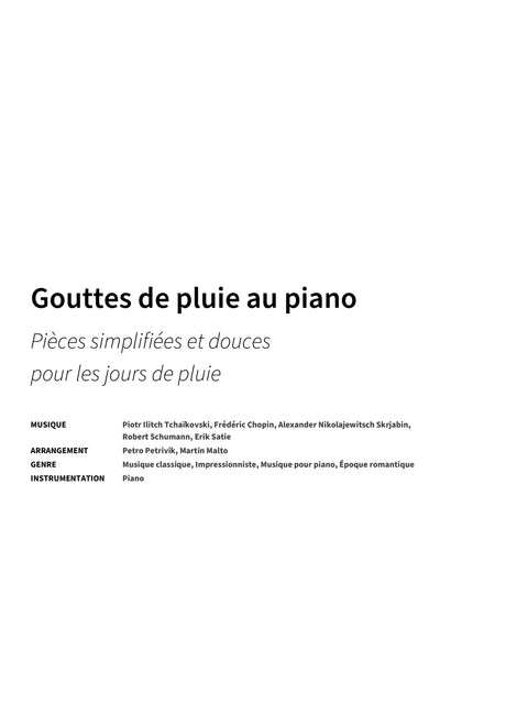 Gouttes de pluie au piano - Title Page