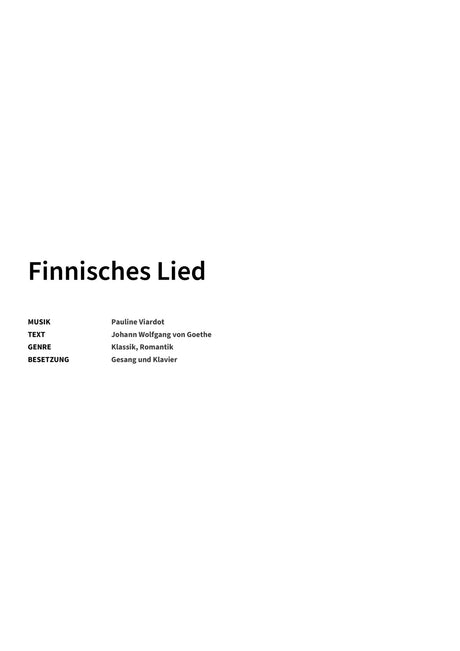 Finnisches Lied - Title Page