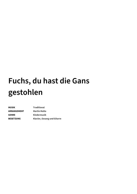 Fuchs, du hast die Gans gestohlen - Title Page