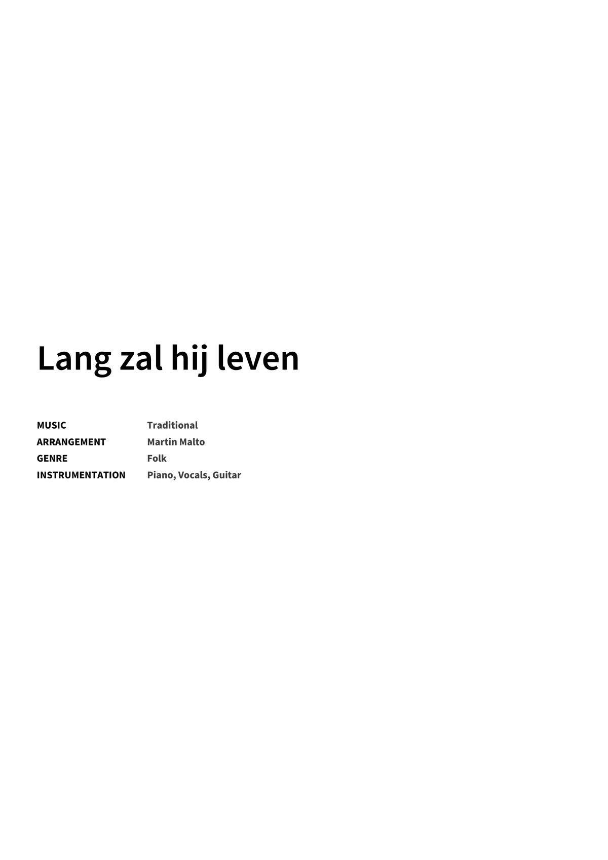 Lang zal hij leven - Title Page