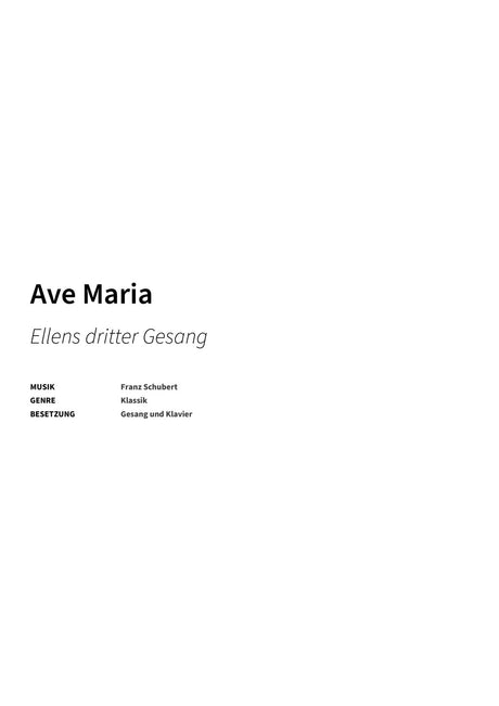 Ave Maria - Title Page
