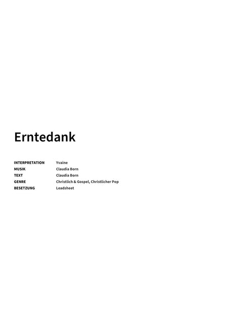 Erntedank - Title Page