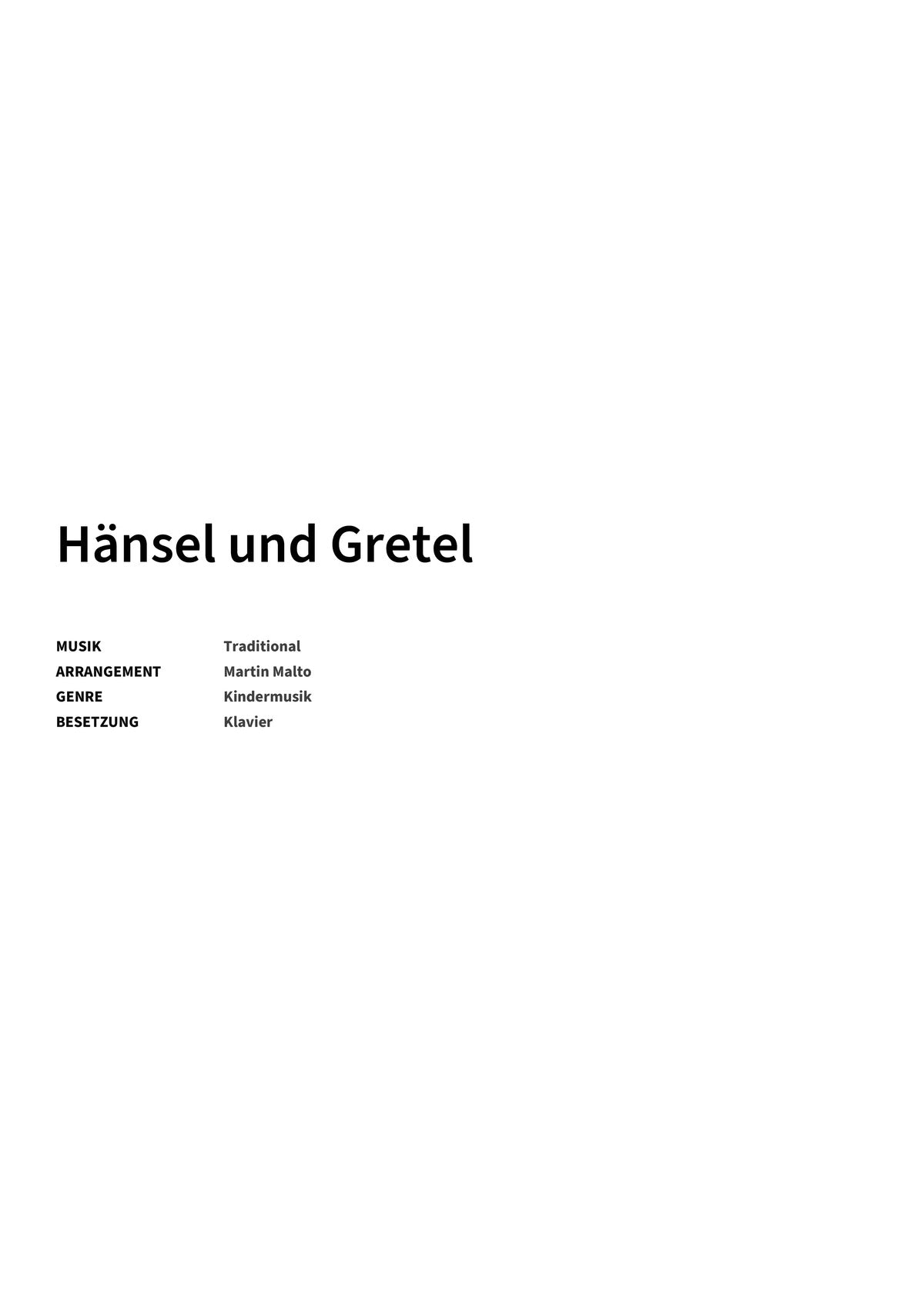 Hänsel und Gretel - Title Page