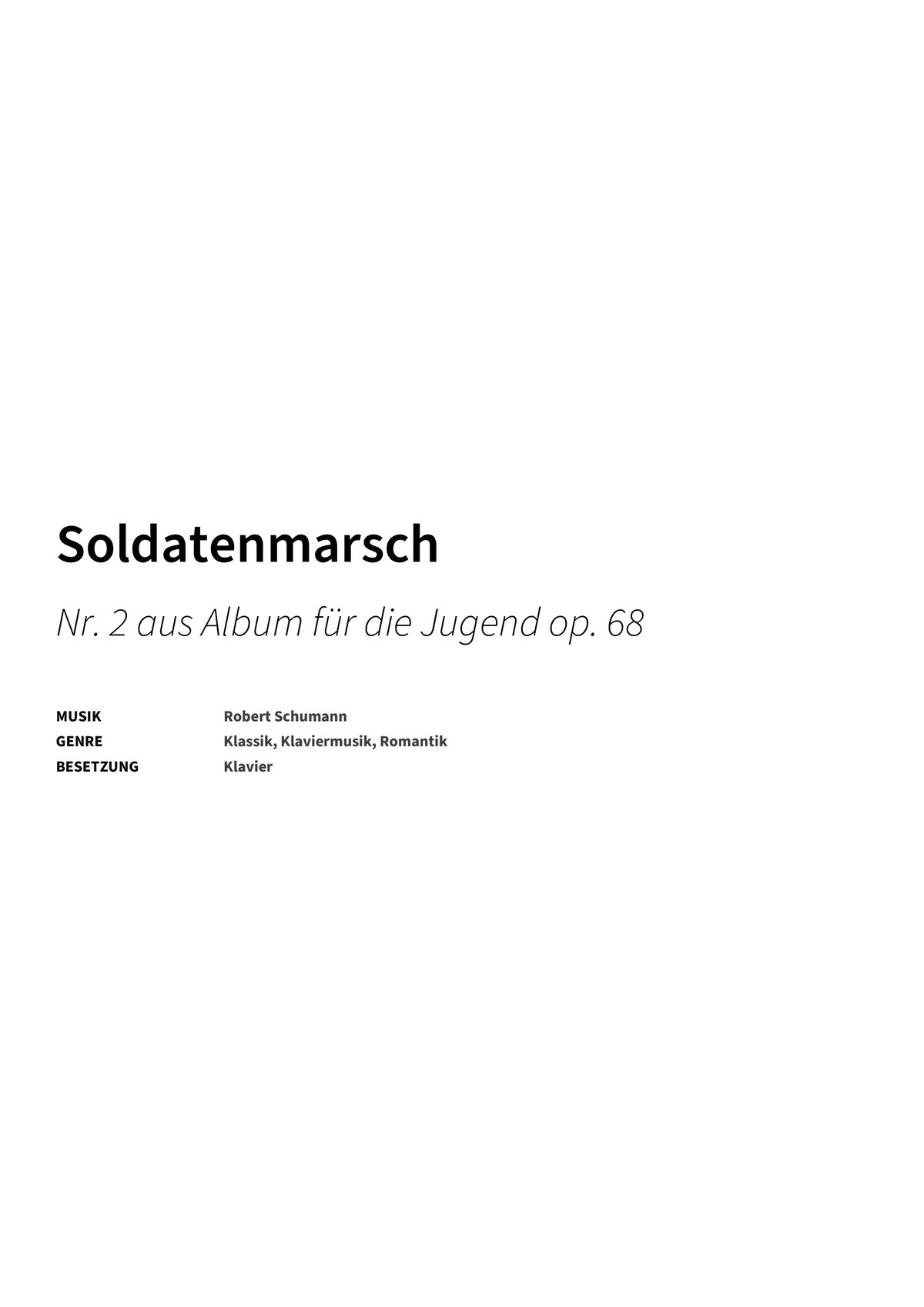 Soldatenmarsch - Title Page