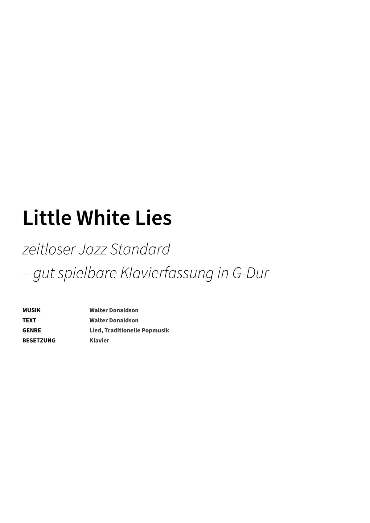 Little White Lies - Title Page