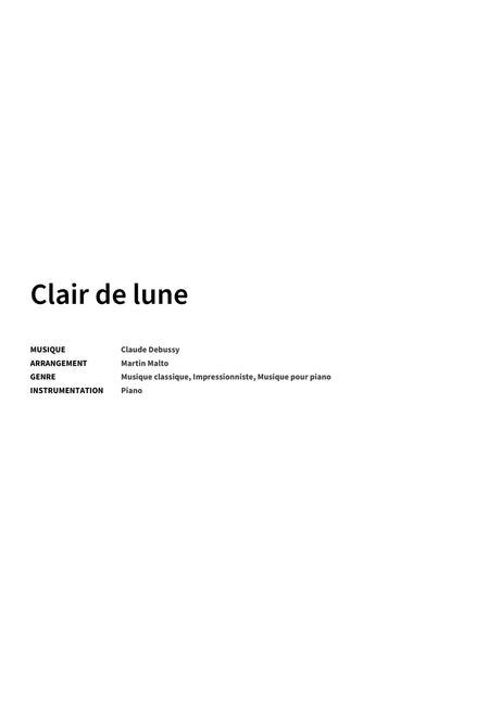 Clair de lune - Title Page