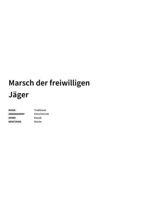 Marsch der freiwilligen Jäger - Title Page