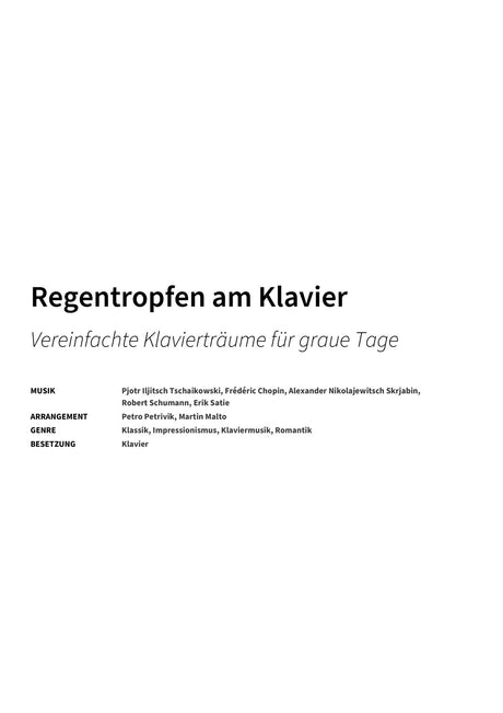 Regentropfen am Klavier - Title Page