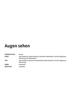 Augen sehen - Title Page