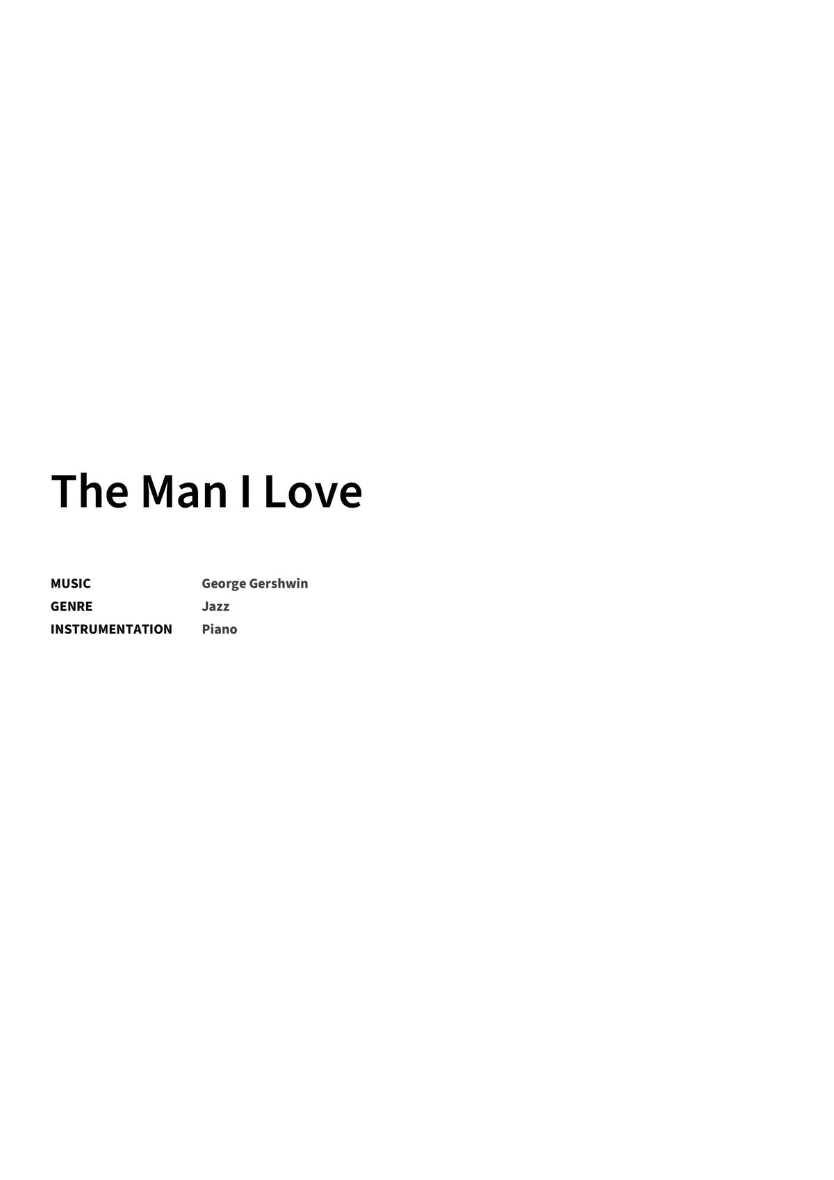 The Man I Love - Title Page