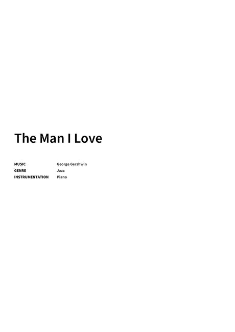 The Man I Love - Title Page