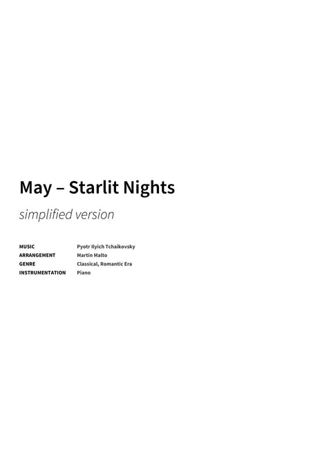 May – Starlit Nights - Title Page