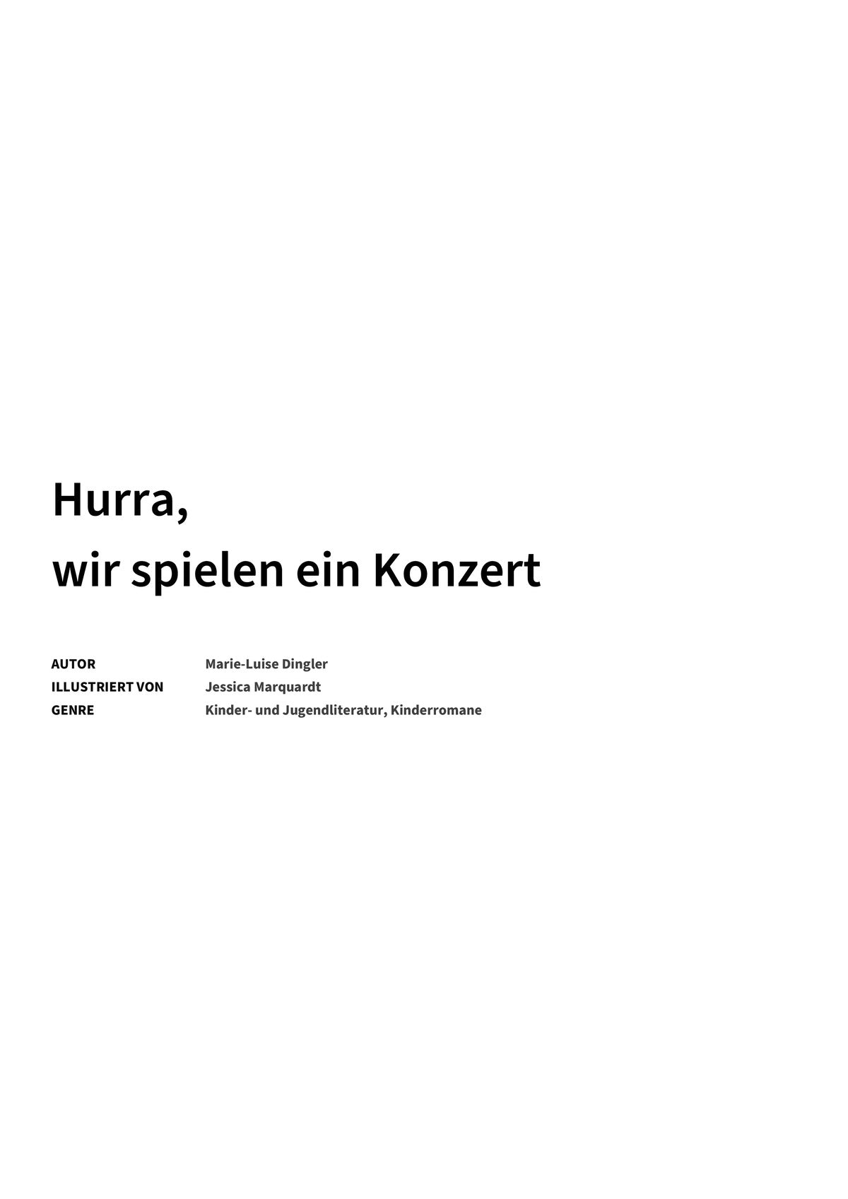 Hurra, wir spielen ein Konzert - Title Page
