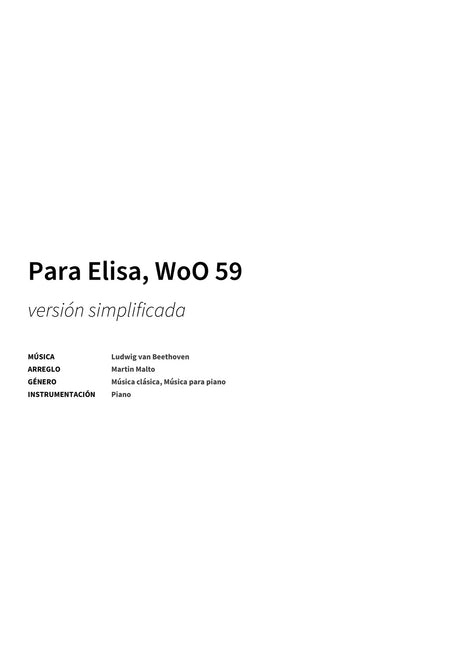Para Elisa, WoO 59 - Title Page