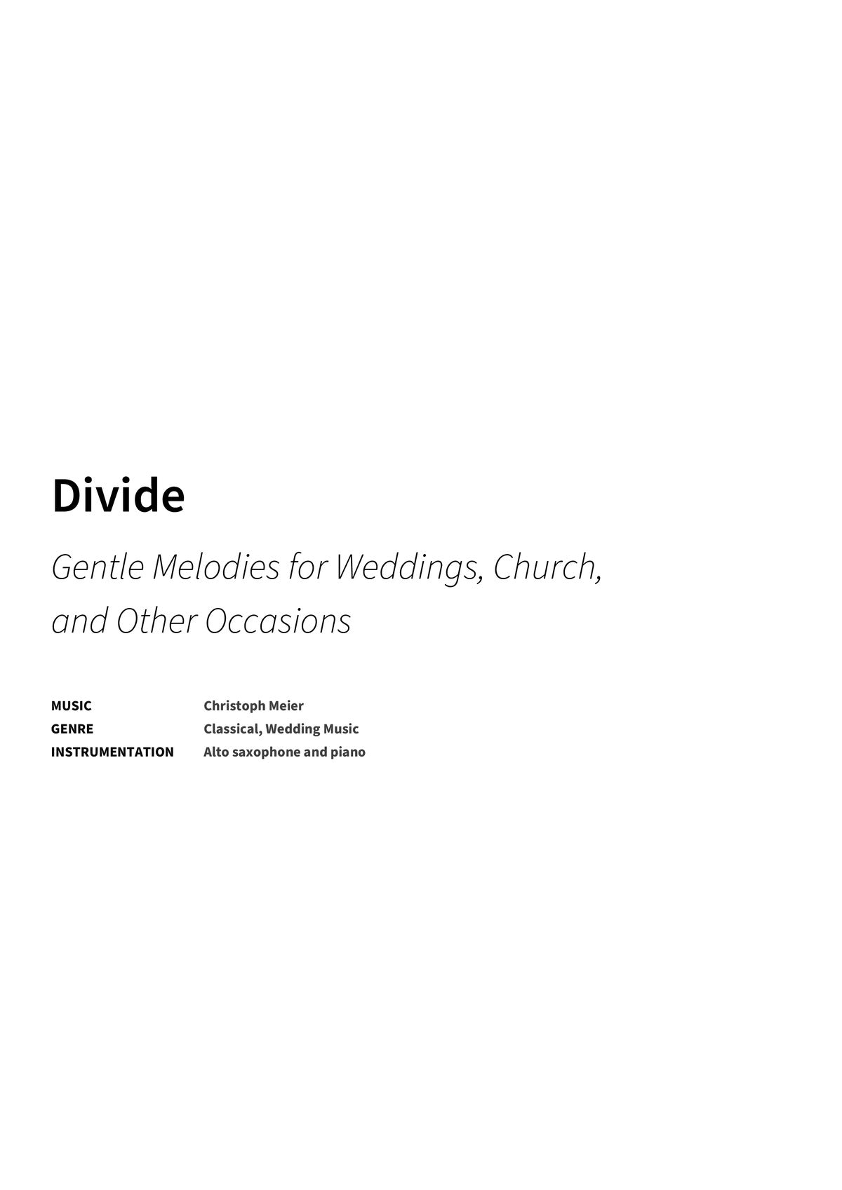 Divide - Title Page