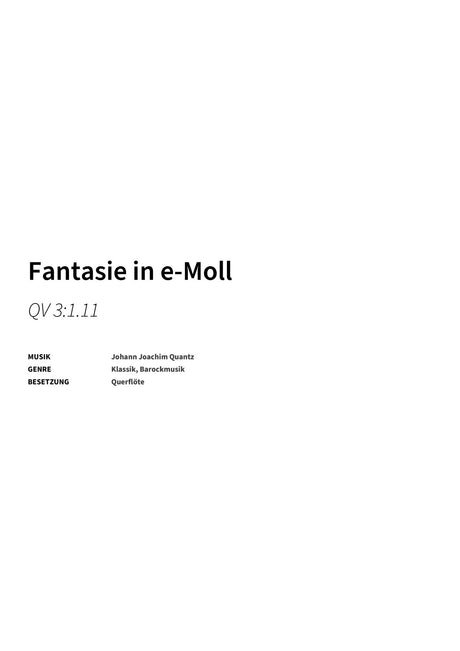 Fantasie in e-Moll - Title Page