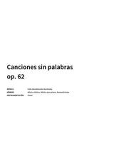 Canciones sin palabras op. 62 - Title Page