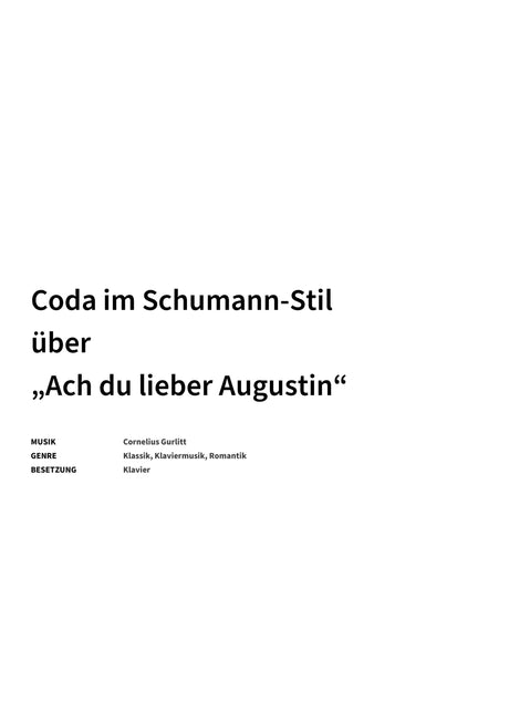 Coda im Schumann-Stil über „Ach du lieber Augustin“ - Title Page