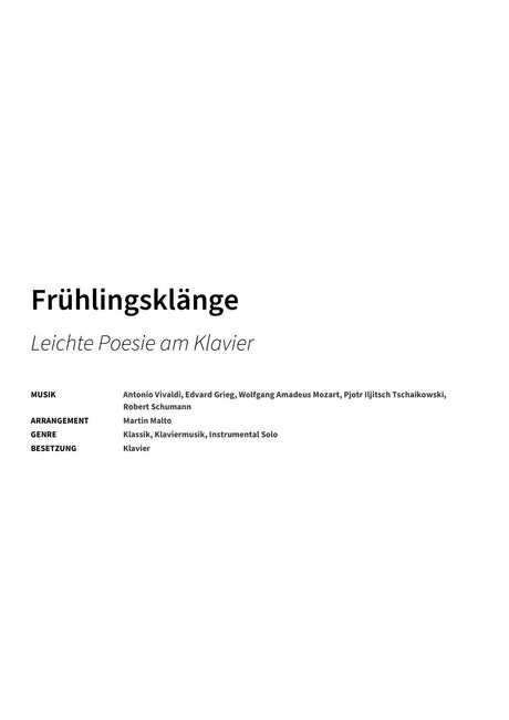 Frühlingsklänge - Title Page