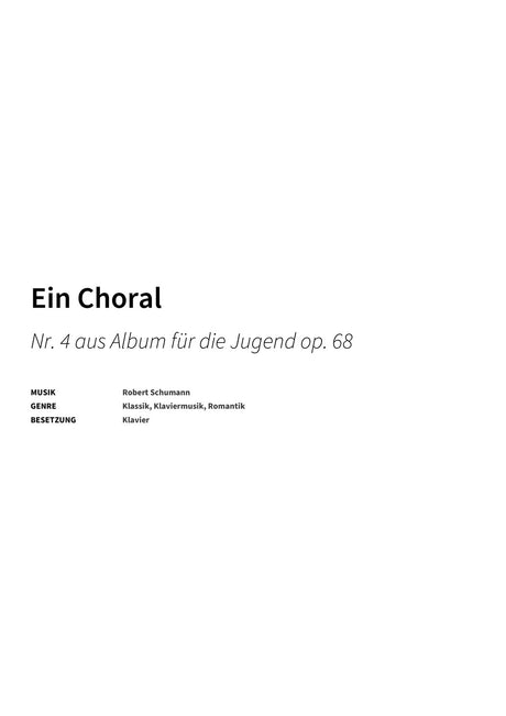 Ein Choral - Title Page