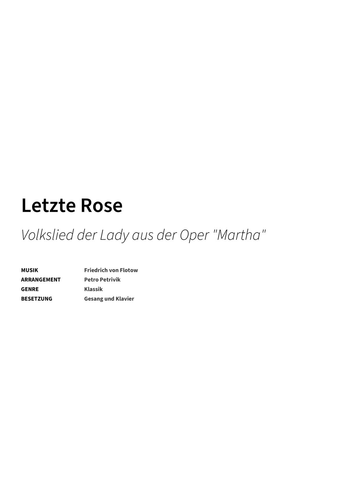 Letzte Rose - Title Page