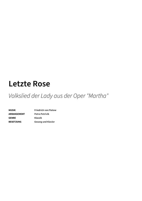 Letzte Rose - Title Page