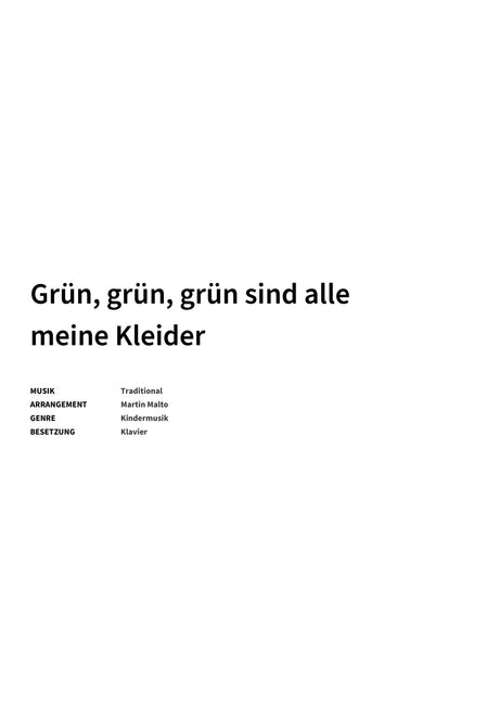 Grün, grün, grün sind alle meine Kleider - Title Page