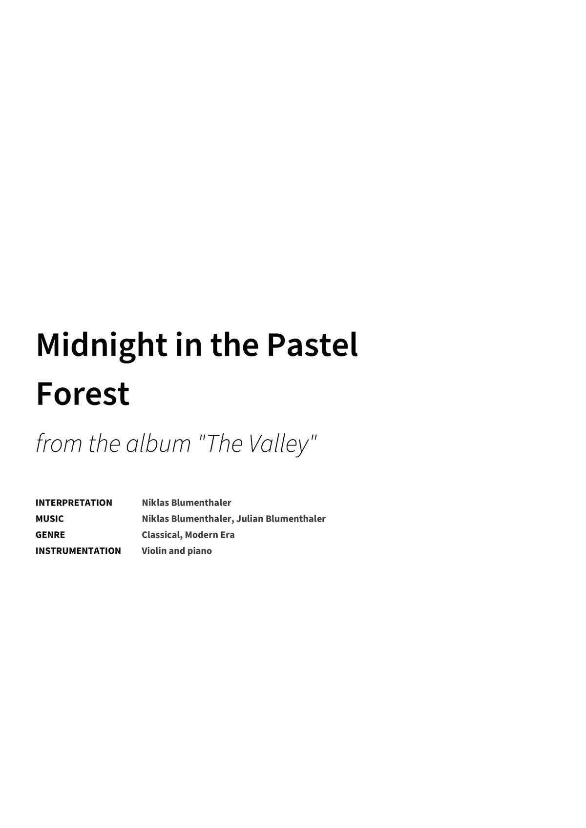 Midnight in the Pastel Forest - Title Page