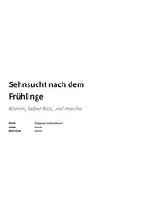 Sehnsucht nach dem Frühlinge - Title Page