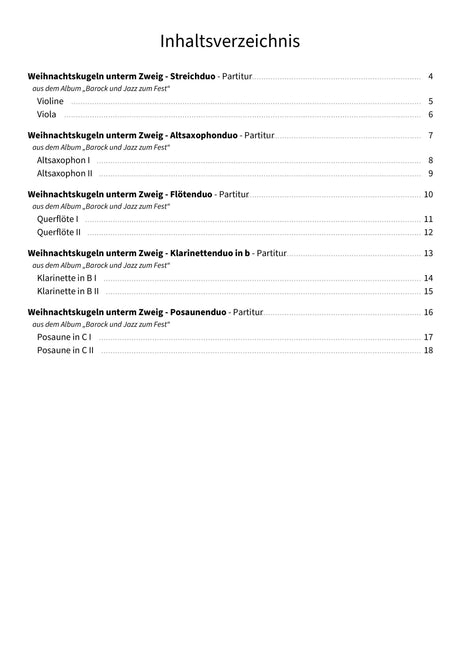 Weihnachtskugeln unterm Zweig - TOC