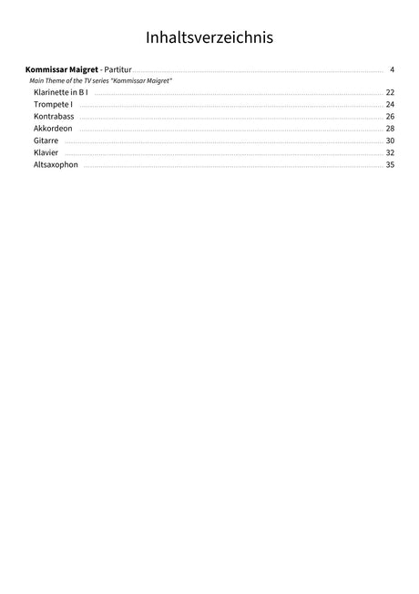 Kommissar Maigret - TOC