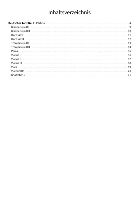 Deutscher Tanz Nr. 5 - TOC