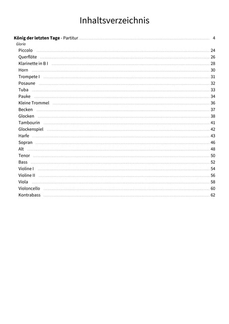 König der letzten Tage - TOC