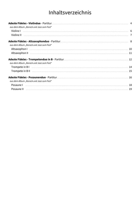 Adeste Fideles - TOC