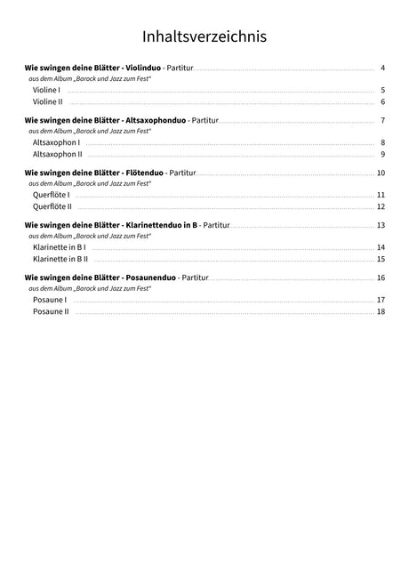 Wie swingen deine Blätter - TOC