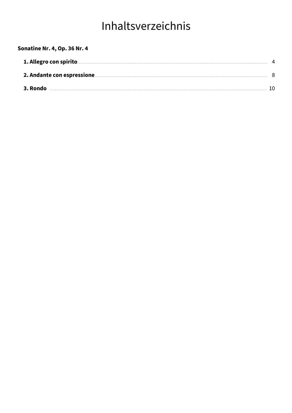Sonatine Nr. 4 - TOC