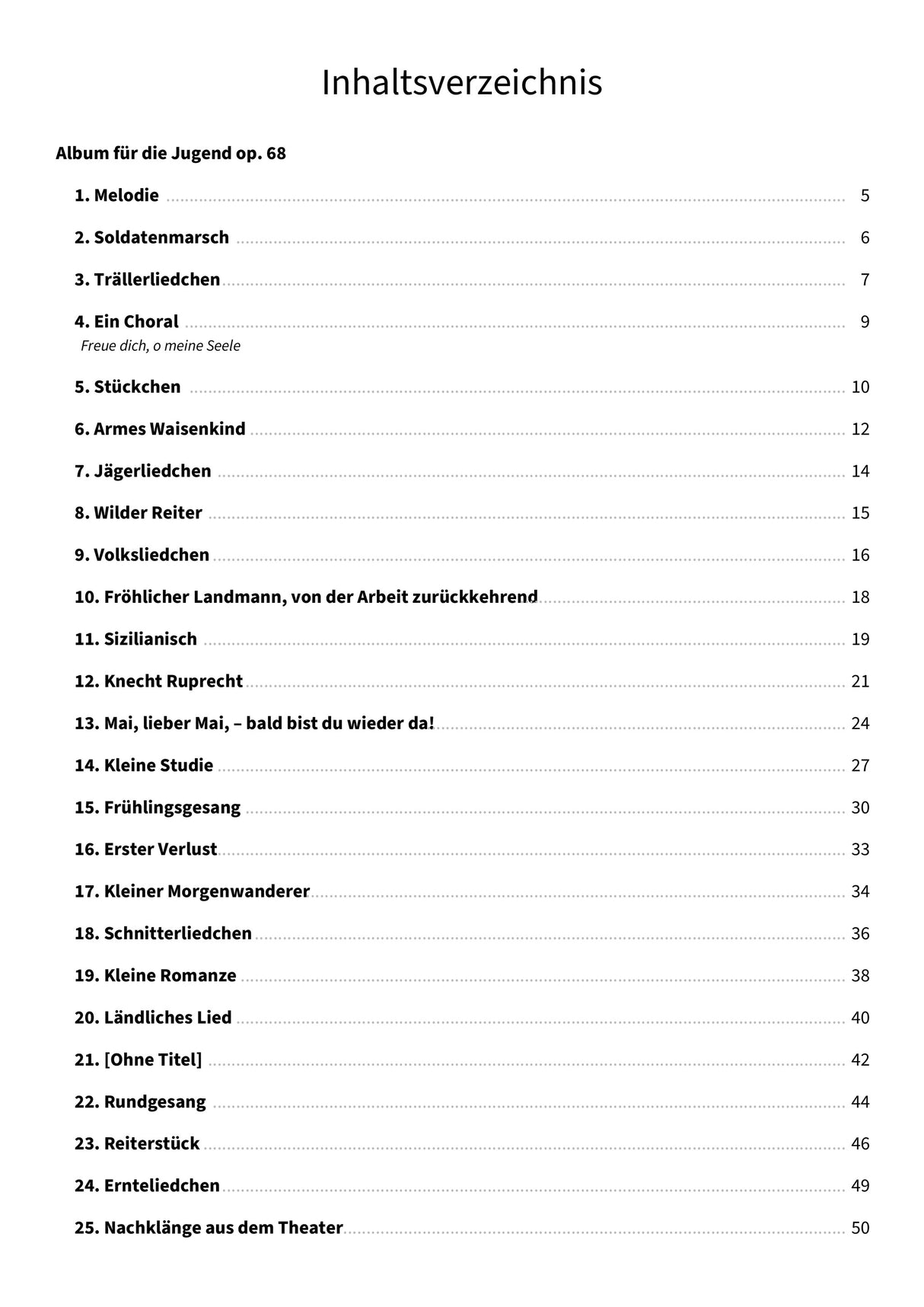 Album für die Jugend op. 68 - TOC