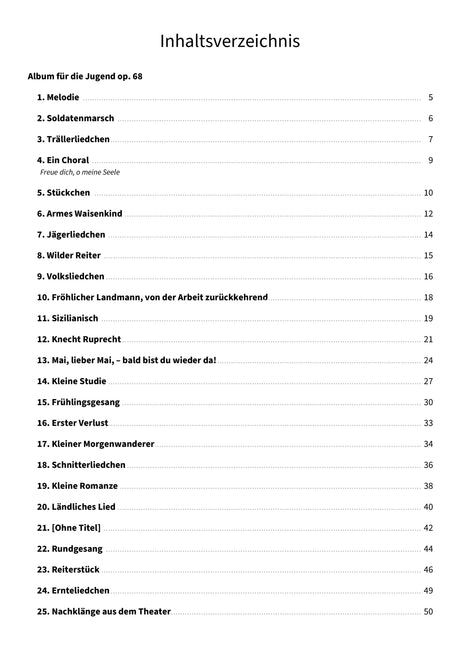 Album für die Jugend op. 68 - TOC
