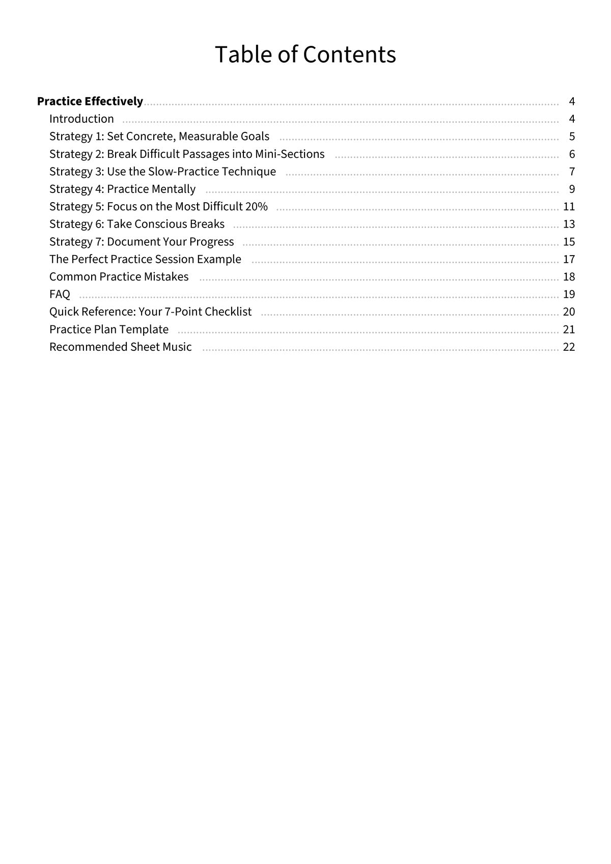 Practice Effectively - TOC