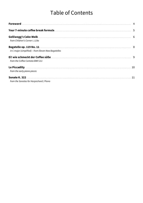 Piano Coffee Break - TOC