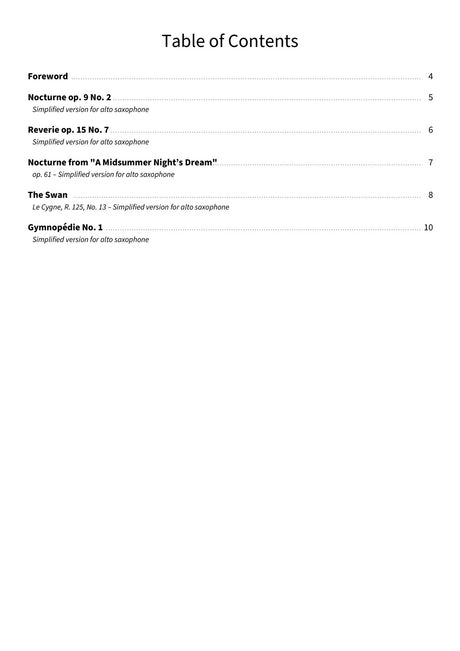 Gentle Sounds on the Alto Sax - TOC