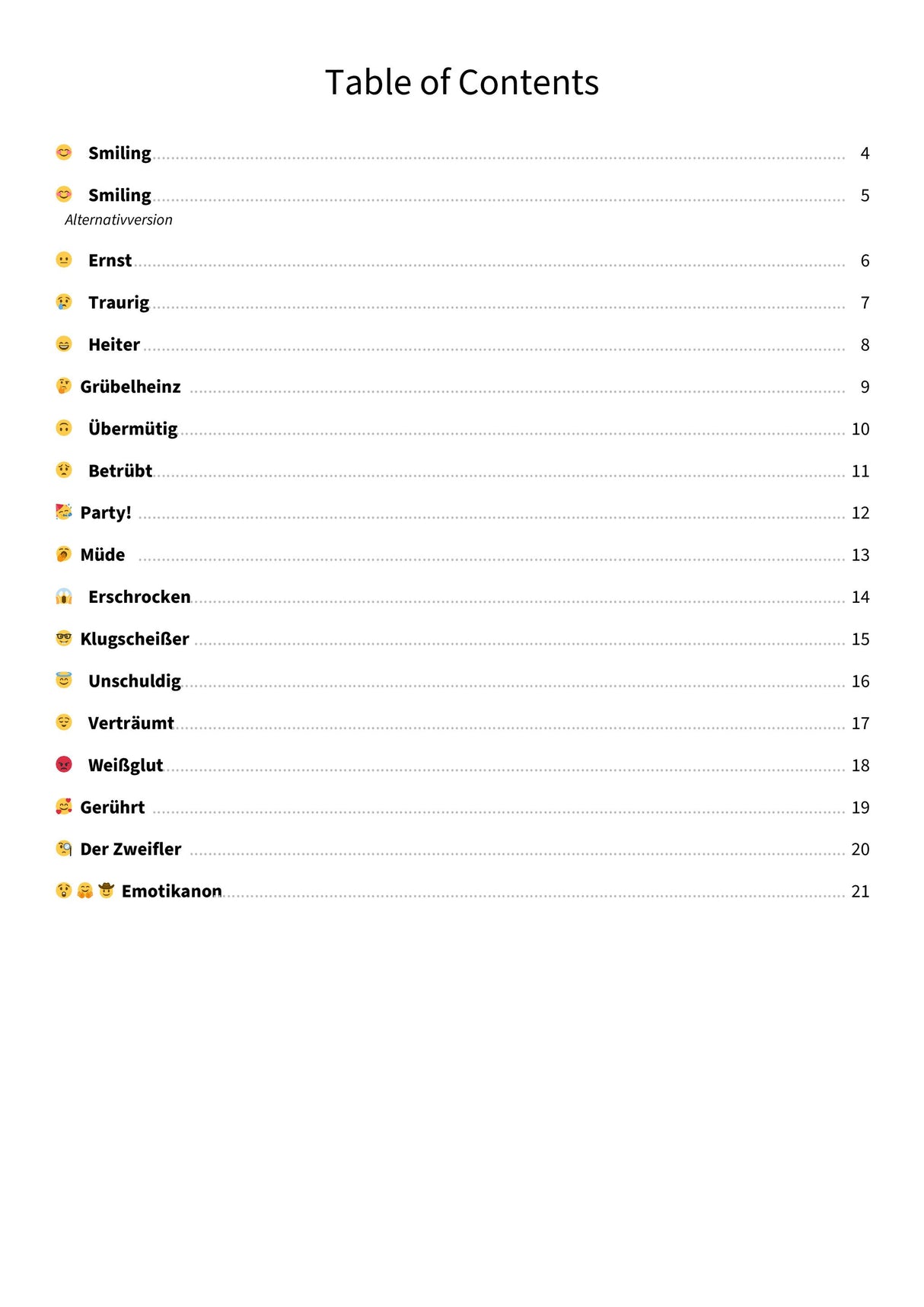 Die Emoji-Suite - TOC